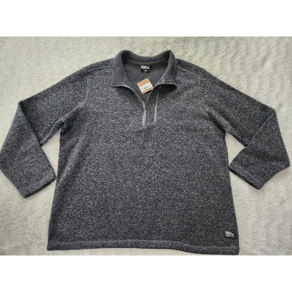 Eddie Bauer 1/4 Zip Pullover Fleece Sweater Mens 2XL XXL Slate Gray NWT New